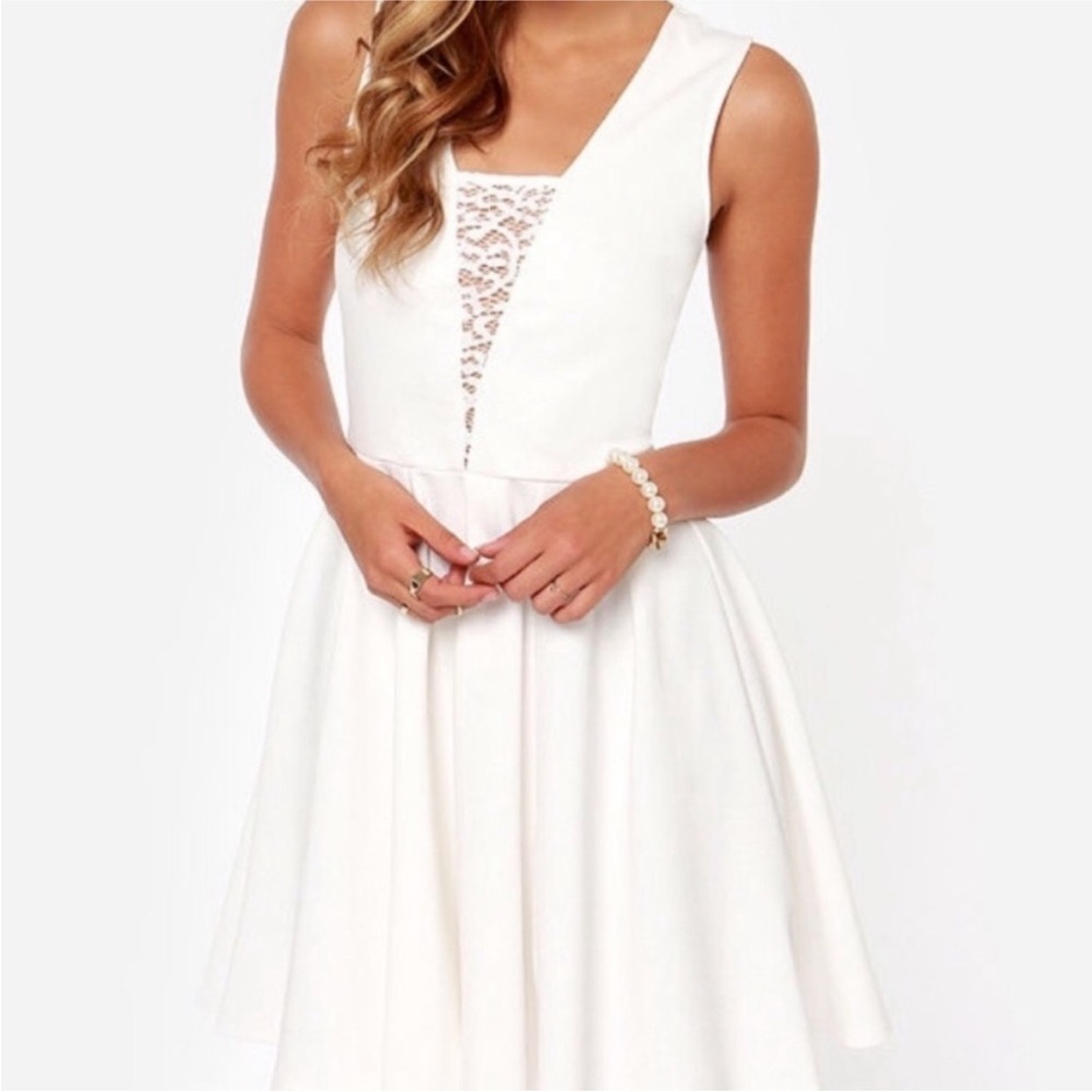 Lulu’s Lace Your Steps‎ Elegant White Lace Dress